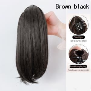 TEMU 단품팩/12인치, 신상 여름 도착, 높은 포니테일 얇고 가벼운 숏 스타일, 초경량 컬리 스몰 클로 클립, 모든 피부 톤의 여아/여성에게 적합, 직장, 공부, 휴일, 여행, 어머니의 날용