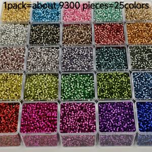 TEMU 9300개 25색 2.5mm 고품질 유리 시드 비즈 장식, 스타일, S, 목걸이, 의류 자수 공예에 적합 - 어머니와 친구를 위한 완벽한 할로윈 선물, 비즈 장식, 주얼리 제작 용품