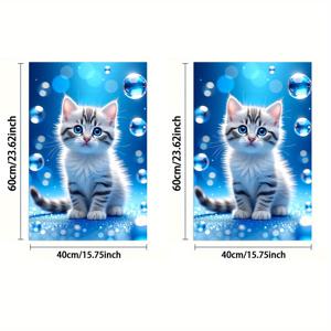 TEMU 1개 또는 2개, 수건, 단면 프린트, 직사각형 40×60Cm, 만화 고양이 2D 디자인, 부드럽고 편안하며 내구성이 뛰어나고 냄새가 나지 않아 욕실, 주방, 해변 및 수영장에 적합