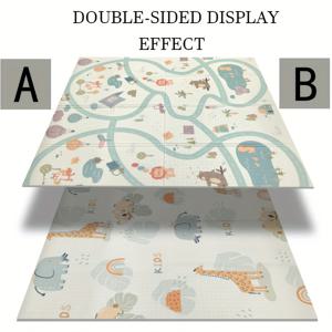 TEMU 아기 접이식 두꺼운 크롤링 매트, 게임 울타리 특수 패드, 신생아 복부 시간 및 크롤링 휴대용 매트, 실내외 겸용 아기 놀이 매트, 미끄럼 방지 유아용 바닥 활동 매트, 낙하 방지 보호 가정 및 야외 겸용 매트