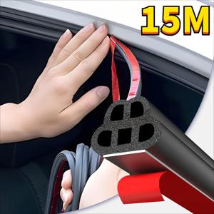 TEMU 590.55인치 도어 씰 스트립 범용 자체 접착식 자동차 웨더스트립, 이중층 5홀 도어 방음 스트립, 자동차 고무 씰 스트립 트럭 SUV RV(블랙), 자동차 씰 스트립, 방음 스트립, 다중 구멍 디자인, 범용 모델, 내후성 소재