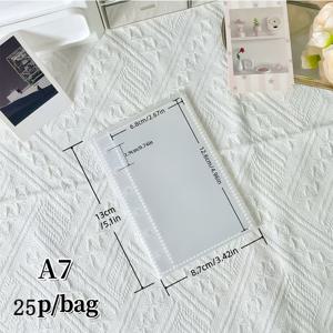 TEMU 25장/팩 A6/A7 투명 루스리프 리필, 바인더 교체용 시트, 스티커북 루스리프, 루스리프 북 보관 파우치, PP 소재, 아이돌 포토카드, 엽서, 인스턴트 포토카드, 사무용 문구 용품