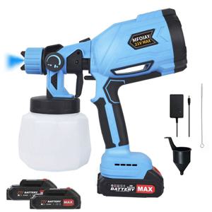 TEMU [국내발송] MFOIAY페인트킹 무선자동도장기 페인트스프레이 무선건 에어도장기, 1세트 2개 배터리
