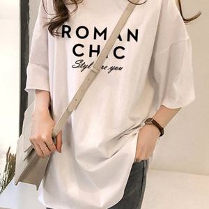 TEMU 스타일아유 여성용 오버핏 레터링 반팔 티셔츠｜롱 박시핏｜빅사이즈 자체생산｜부드러운 데일리 티 TS352A