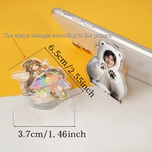 TEMU 제공된 이미지를 기반으로 한 맞춤 디자인의 에어クッション 텔레스코픽 서포트가 있는 개인화 맞춤 사진 휴대폰 거치대, 휴대폰을 보기 위해 잡고 사용하기 쉬움, 가족 친구 동료를 위한 휴일 또는 생일 선물로 완벽, 휴대폰을 더욱 나만의 것으로 만들어줌