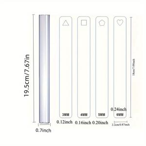 TEMU 9개/세트 3/4/5/6mm 게이지 자 (두께당 1개) 및 1개 (7.67/11.61인치) 클레이 로드 도자기 제작 도구 클레이 두께 게이지 클레이 깊이 가이드 모양 만들기 클레이 압출기 도자기 도구