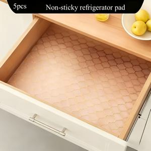 TEMU 5개 두꺼운 골든 라인 냉장고 매트 - 고강도 EVA 냉장고 라이너, 방수, 미끄럼 방지 칸막이 및 서랍 매트, 냉장고, 냉동고, 주방용 - 세척 용이, 스크래치 방지, 비접착식, 공간 절약, 냉동실 매트, 모던 냉장고 라이너, 방수 라이너, 스크래치 방지 매트, 바쁜 가정, 아파트 생활용, 선반 라이너