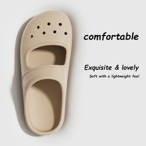 TEMU 휴대용 경량 EVA 신발 | 편안하고 내구성이 뛰어난 라운드 토 디자인, 다양한 색상, 사계절 사용, 여성 신발