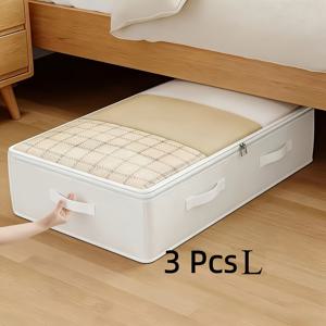 TEMU 3개 대형 수납 가방 - 튼튼한 부직포, 투명 창, 다층 의류 정리함, 옷장, 침대 밑, 여행용 - 공간 절약형 수직 수납, 여성 패션, 침실, 가정 - 우아한 모던 디자인, 의류 정리 S