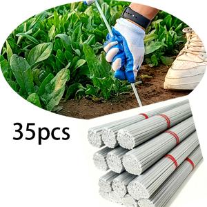 TEMU 35개 4mm 유리섬유 정원 지지대 - 180cm 유연한 농장 폴, 온실/오이/포도 트렐리스용, 내구성 있는 플라스틱 구조와 빨간 지지대 & 로프, 안정적인 정원 지지대 시스템