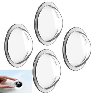 TEMU 4개, 자동차 360° 카메라 보호 커버, 후방 영상 렌즈 방진 및 스크래치 방지 고투명 보호 커버, 범용 세단 & SUV 외장 액세서리