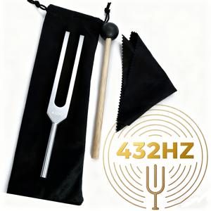 TEMU 432Hz 골든 튜닝 포크 세트 - 개인 및 연습용 환경 도구, 사운드 웨이브 공명 키트 - 요가 및 명상 분위기 조성을 위한 홈 셀프 액세서리, 우아하고 독특한 선물