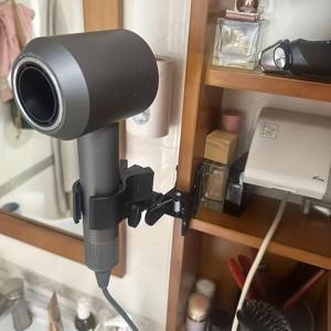 TEMU 강력한 그립이 있는 메탈 헤어 드라이어 홀더, 헤어 드라이어 보관을 위한 플로팅 욕실 선반, 핸즈프리 사용, 더 이상 떨어질 걱정 없음