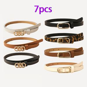 TEMU 7개 여성용 다기능 캐주얼 벨트 메탈 버클 비즈니스 스타일, 드레스, 바지, 웨딩 파티, 해변, 데일리룩에 적합, 완벽한 선물, 패션 추가, 파티 추가