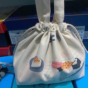 TEMU 빽빽한 드로스트링 포켓이 특징인 넉넉한 일본식 런치 토트백입니다. 도시락 운반, 야외 피크닉, 다양한 물품을 휴대하기에 이상적입니다. (식품 접촉 불가)