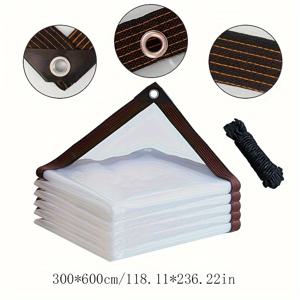 TEMU 두꺼운 HDPE 투명 방수 필름, 비오는 날용 자외선 차단 정원 커버, 온실 발코니 식물 반려동물 지붕 닭장용