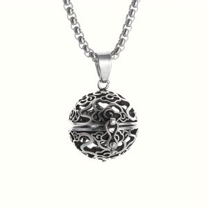 TEMU 1개 레트로 속이 빈 향로 불판 공예 꽃새와 새 펜던트 개방식 가우 박스 목걸이 남녀 패션 주얼리