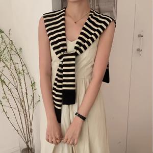 TEMU 1개 숄, 봄/여름 여성 의류 액세서리 아우터웨어, 에어컨 실내용 숄더 베스트, 패셔너블 스몰 칼라 스카프