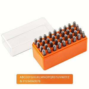 TEMU HOBBYWORKER 36개 숫자 & 글자 스탬프 세트, 3mm 펀치가 있는 메탈 스탬프 스탬퍼 도구, 인쇄, 조각, 엠보싱 스탬프 공예, 주얼리 제작에 적합