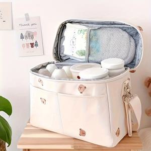 TEMU 어린이 곰돌이 보온 보관 가방 유모차 정리함 엄마 가방 휴대용 기저귀 가방