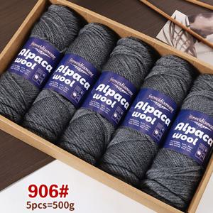 TEMU 490G 알파카 울 순수 바늘 두꺼운 울 털실 손뜨개 생산 가을 겨울 따뜻한 선물 남성 여성 오버사이즈 코트 스웨터 숄 모자 민소매 스웨터 털실 볼 100G/개 5개/팩