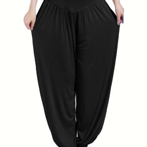 TEMU 탄력 있는 허리밴드 조거 팬츠, 봄/여름 캐주얼 스포츠웨어, 여성용 요가 팬츠