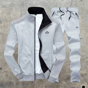 TEMU 남성용 가디건 세트 봄 가을 남성 캐주얼 운동복 세트 스탠드업 칼라 투피스