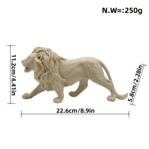 TEMU 위엄 있는 걷는 사자 조각상 - 사암 레진 조각, 집 & 사무실 장식에 완벽, 남성에게 이상적인 선물, 모든 휴일에 적합