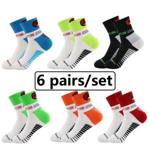 TEMU 남녀 공용 흡습성 통기성 아웃도어 사이클링 양말 6켤레, 자전거, 러닝, 하이킹에 적합