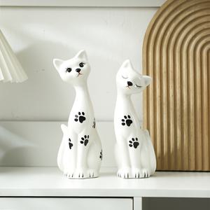 TEMU 귀여운 고양이 커플 세라믹 피규어, 결혼 선물로 완벽, 거실, 와인 캐비닛 또는 매력적인 작은 장식으로 침실을 장식하기에 이상적