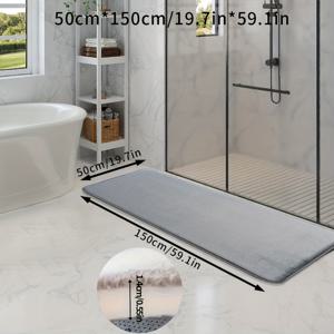 TEMU 1개 욕실 변기 매트, 메모리폼 단색 욕실 매트 욕실 미끄럼 방지 초흡수성 부드러운 욕실 매트, 세탁기 사용 가능한 욕실 러그, 욕실, 침실, 욕실 장식, 침실 장식, 방 러그, 거실에 적합