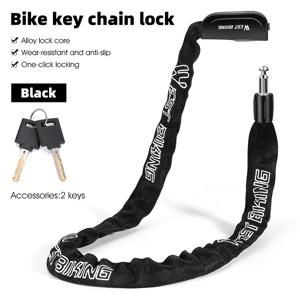 WEST BIKING 자전거 체인 잠금장치 도난 방지 자전거 잠금 체인 자전거 도난 방지 키 잠금장치 93.5Cm/36.81In 블랙