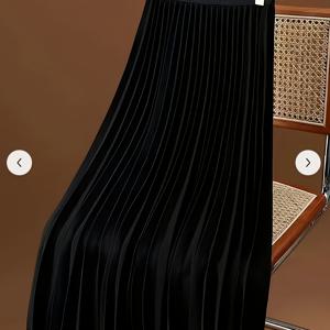 TEMU 솔리드 컬러 플리츠 밑단 스커트, 봄-여름 캐주얼 미디 스커트, 여성 의류