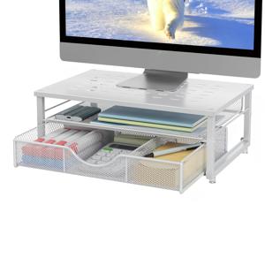 TEMU 컴퓨터 모니터 스탠드 서랍 포함, 가정 및 사무실용 데스크탑 정리함, 책상 수납 박스, 홈 스토리지용 데스크 & 서랍 정리대