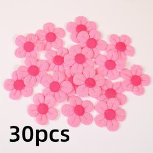 TEMU 30개 세트 컨트리 스타일 패브릭 1.18인치 꽃 액세서리, DIY 공예, 헤어 액세서리, 의류, 신발 및 다양한 장식용 액세서리, 클립 및 헤어 타이 미포함