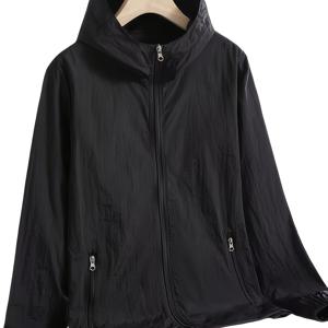 TEMU 남성용 아웃도어 보호복 남녀공용 얇고 통기성 좋은 빠른 건조 커플 플러스 사이즈 선샤인 조절 셔츠 아웃도어 스포츠 (지퍼 랜덤)|짐웨어