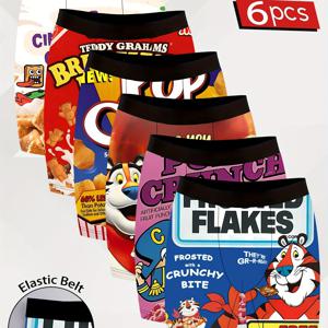 TEMU 6개 세트 남성용 신상 롱형 복싱 속옷, 통기성 좋고 편안한 속건성 탄성 플랫 심 접착 단추 반바지, 운동 반바지, 해변 수영장 수영복 트렁크, 캐주얼 패션, 생일 선물