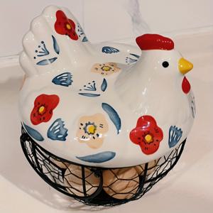 TEMU 매력적인 닭 모양 세라믹 뚜껑 보관 바구니 | 러스틱 팜하우스 장식용 정리함 | 생일, 크리스마스, 추수감사절 & 할로윈 선물 아이디어