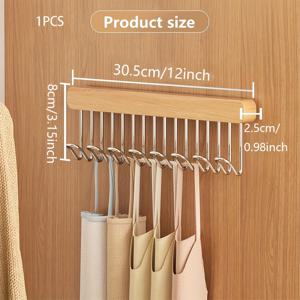 TEMU 1pc 옷장용 풀아웃 행거 - 벨트, 넥타이, 탱크 탑, 스카프 및 보석을 위한 12개의 후크가 있는 공간 절약형 정리함 - 옷장 캐비닛, 옷장 정리함 및 보관용 왼쪽 사이드 레일 확장