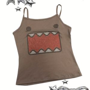 TEMU 핫 드릴 타마키군 여성 탑, 빈티지 민소매 캐미솔, 하라주쿠 고딕 여성용 숏 핏 탑