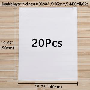TEMU 20개 프로스트 백, 두께 0.062mm/6.2C 프로스트(양면) 의류 백, 재사용 가능한 플라스틱 보관 포장 백, 고급 여행용 보관 백, 의류 보관 포장 백, 란제리 백, 옷, 보석을 위한 가정용 보관에 적합