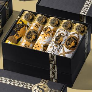 TEMU GDECC 남성용 자석 릴랙스 박서 브리프 5팩 - 골드 디자인 내의 럭셔리 선물박스, 초슬림 아이스 소재, 빠른 건조 & 통기성 브리프, 일상 및 캐주얼 착용에 적합 - 자석 릴랙스 (5팩)