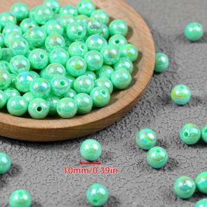 TEMU 140개 대형 10mm 라운드 비즈 - 파스텔, 생생한 메탈릭 컬러 - 광택 아크릴 비즈 (중앙 구멍 포함) - 주얼리 만들기, DIY 공예, 팔찌, 목걸이, 귀걸이용 - 목걸이, 키체인, 지퍼 풀용 벌크 비즈 - 초보자용, 아이리스센트 효과, 매끄러운 질감