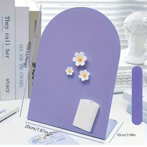 TEMU 고품질 자석 메시지 보드 - 펜 홀더 및 꽃 자석 타일(3개 포함)가 있는 독립형 모던 데스크탑 정리함, 호텔, 사무실, 카페에 적합 - 사진, 스케줄, 프로모션용 내구성 좋은 메시지 보드 및 디스플레이