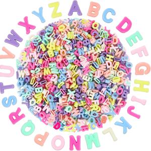 TEMU 주얼리 만들기 키트, 약 450개/700개 대문자 비즈, 컬러풀 플라스틱 A-Z 혼합 알파벳 모양 비즈, 팔찌, 목걸이, 키체인, 신발끈, 공예, 파티 장식용 (9 X 12mm)