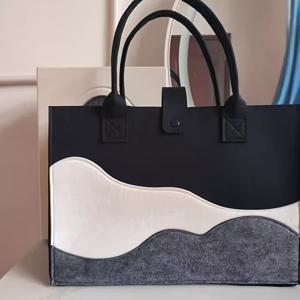 TEMU 여성 토트백 펠트 가방 핸드백 수납 쇼핑 토트 수납 가방 만화 프린트 선물 가방