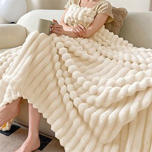 TEMU 고급스러운 담요, 인조 토끼털 침대 담요, 소파용 담요, 빅 블랭킷, 고품질 선물, 여행용 담요, 침대 시트 대체품