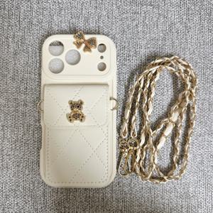 TEMU 보우 패션 카툰 베어 3D 카드홀더 폰 케이스 (랜야드 포함), 아이폰 17/16/15 프로 맥스/15/16 플러스/14 크로스바디 스트랩 호환, 12/13 프로 맥스 풀바디 소프트 케이스, 11 보호 케이스 동전지갑 포함. 이 안티드롭 보호 케이스는 여성들을 위한 트렌디하고 독특한 액세서리입니다