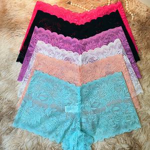 TEMU 꽃무늬가 있는 고탄력, 편안하고 심리스, 우아하고 심플한 6벌 세트의 레이스 남성용 보이숏