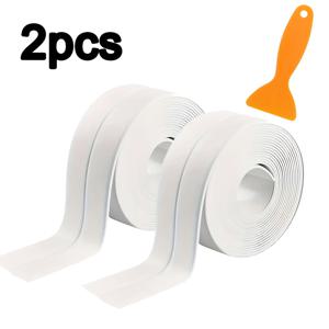 TEMU 고강도 흰색 자가 점착 스트립 테이프 - 3.8Cm X 3.2M - 주방, 욕실, 화장실, 거실, 가전제품 및 모서리 밀봉용 코킹 도구 포함, 부드러운 끝단 특징